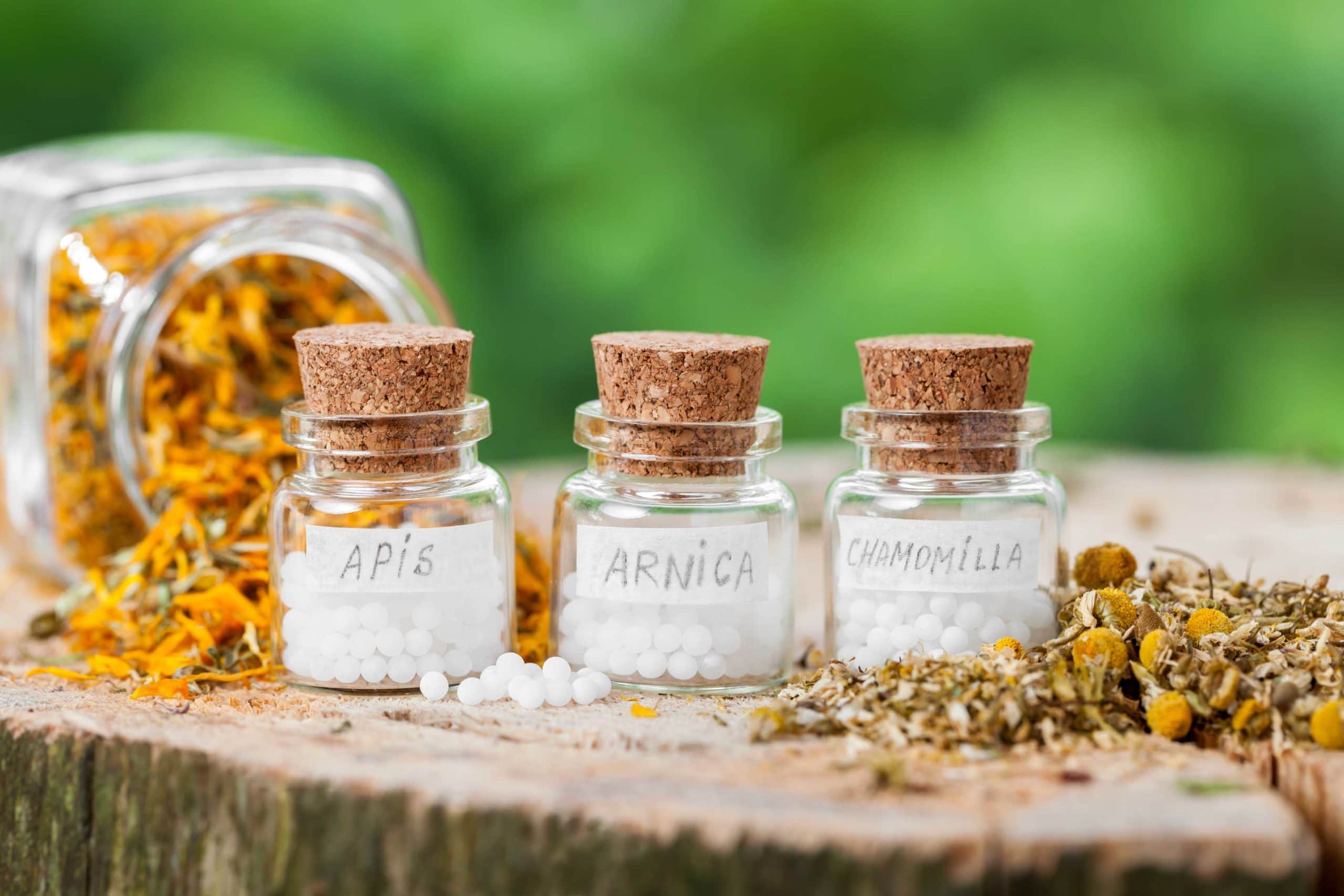 old fashioned homeopathic remedy bottles